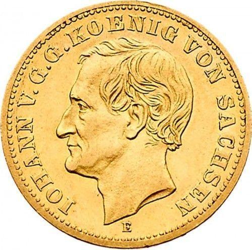 Anverso 10 marcos 1873 E "Sajonia" - valor de la moneda de oro - Alemania, Imperio alemán