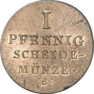 Реверс монеты - 1 пфенниг 1826 года B - цена  монеты - Ганновер, Георг IV