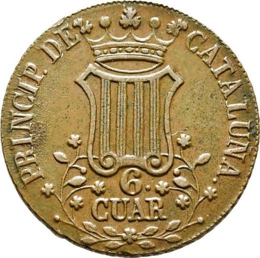 Реверс монеты - 6 куарто 1844 года "Каталония" - цена  монеты - Испания, Изабелла II