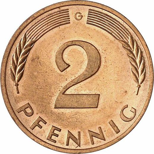 Аверс монеты - 2 пфеннига 1983 года G - цена  монеты - Германия, ФРГ