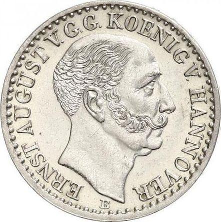 Аверс монеты - 1/6 талера 1844 года B - цена серебряной монеты - Ганновер, Эрнст Август
