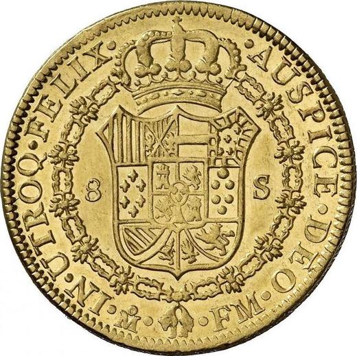 Реверс монеты - 8 эскудо 1798 года Mo FM - цена золотой монеты - Мексика, Карл IV