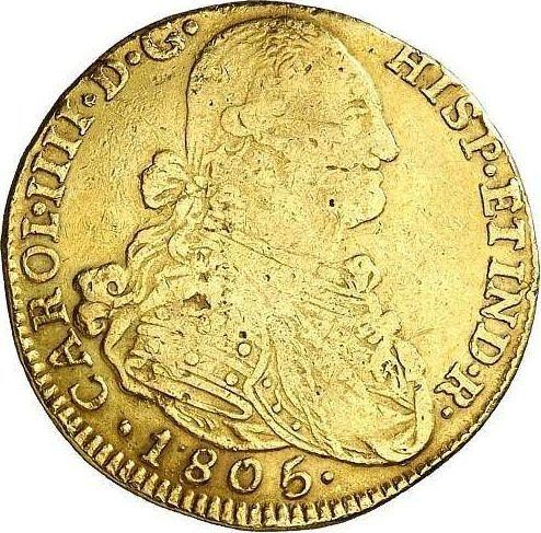 Аверс монеты - 4 эскудо 1805 года NR JJ - цена золотой монеты - Колумбия, Карл IV