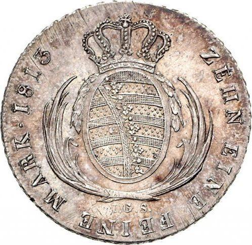 Реверс монеты - Талер 1813 года I.G.S. - цена серебряной монеты - Саксония-Альбертина, Фридрих Август I
