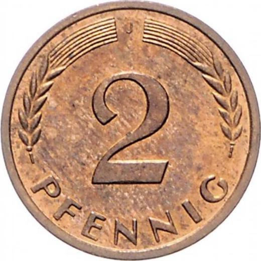 Аверс монеты - 2 пфеннига 1963 года J - цена  монеты - Германия, ФРГ
