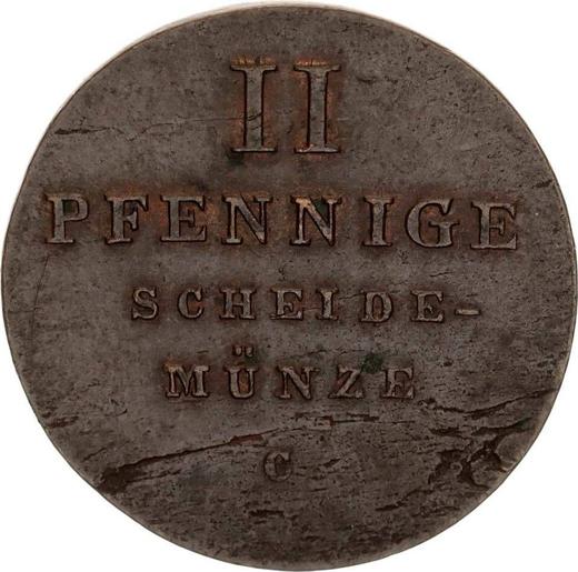 Reverso 2 Pfennige 1834 C "Tipo 1831-1834" - valor de la moneda  - Hannover, Guillermo IV