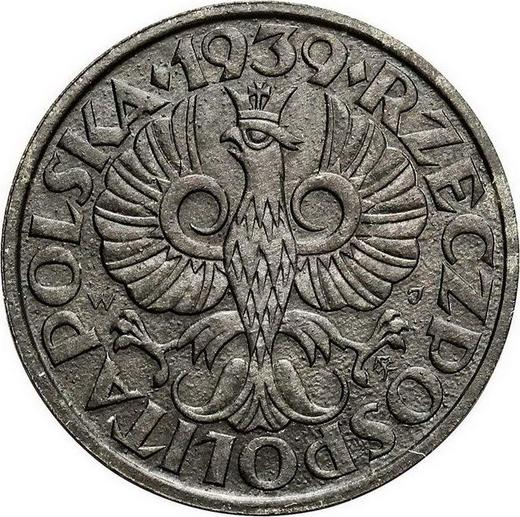 Аверс монеты - Пробные 2 гроша 1939 года WJ Цинк - цена  монеты - Польша, Немецкая оккупация