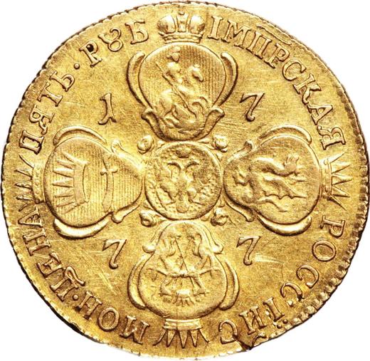 Revers 5 Rubel 1777 СПБ - Goldmünze Wert - Rußland, Katharina II