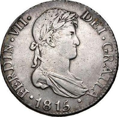 Аверс монеты - 8 реалов 1815 года S CJ - цена серебряной монеты - Испания, Фердинанд VII