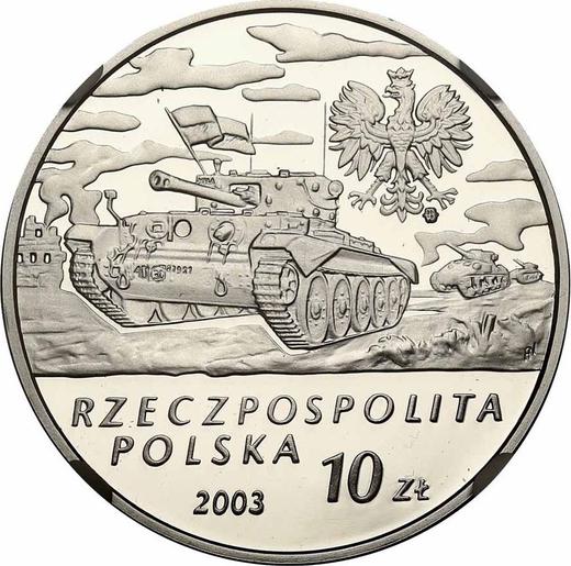 Аверс монеты - 10 злотых 2003 года MW AN "Генерал Станислав Мачек" - цена серебряной монеты - Польша, III Республика после деноминации
