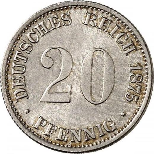 Anverso 20 Pfennige 1875 C "Tipo 1873-1877" - valor de la moneda de plata - Alemania, Imperio alemán