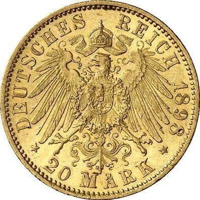 Реверс монеты - 20 марок 1898 года A "Пруссия" - цена золотой монеты - Германия, Германская Империя