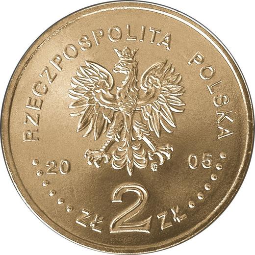 Аверс монеты - 2 злотых 2005 года MW ET "100 лет со дня рождения Константы Ильдефонса Галчиньского" - цена  монеты - Польша, III Республика после деноминации