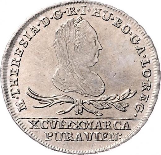 Аверс монеты - 15 крейцеров 1777 года CA "Для Галиции" - цена серебряной монеты - Польша, Австрийское правление