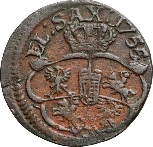 Reverse 1 Grosz 1755 "Crown" -  Coin Value - Poland, Augustus III