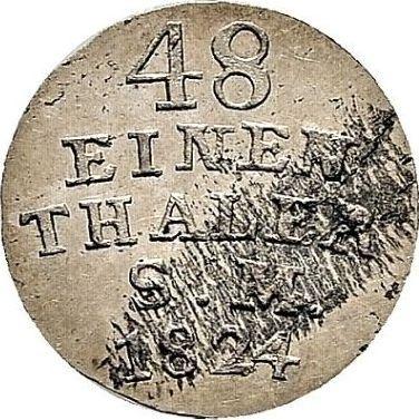 Reverso 1/48 tálero 1824 - valor de la moneda de plata - Sajonia-Weimar-Eisenach, Carlos Augusto