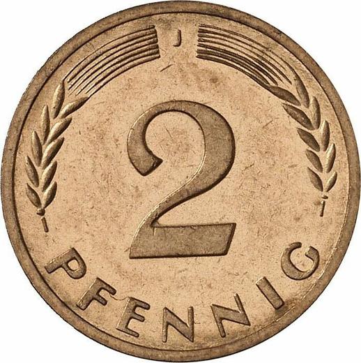 Аверс монеты - 2 пфеннига 1971 года J - цена  монеты - Германия, ФРГ