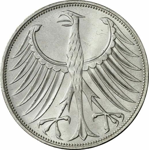 Rewers monety - 5 marek 1973 D - cena srebrnej monety - Niemcy, RFN