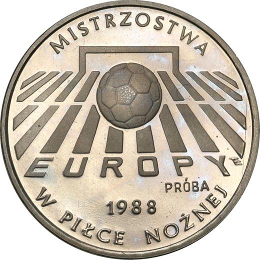 Реверс монеты - Пробные 200 злотых 1987 года MW ET "Чемпионат Европы по футболу 1988" Никель - цена  монеты - Польша, Народная Республика