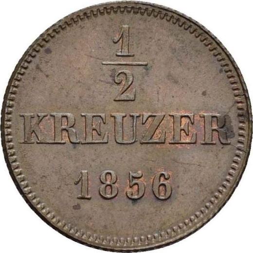 Реверс монеты - 1/2 крейцера 1856 года - цена  монеты - Бавария, Максимилиан II