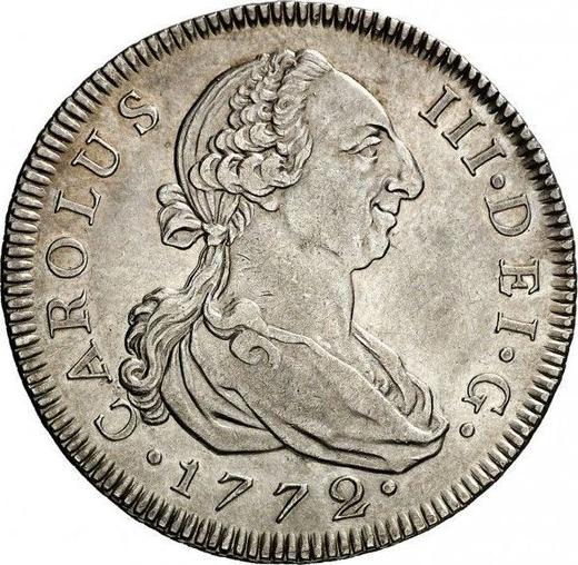 Аверс монеты - 4 реала 1772 года M PJ - цена серебряной монеты - Испания, Карл III