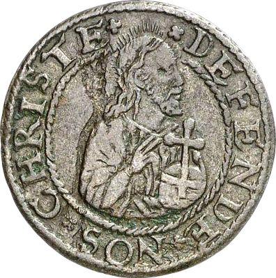 Аверс монеты - Шеляг 1577 года "Осада Гданьска" - цена серебряной монеты - Польша, Стефан Баторий