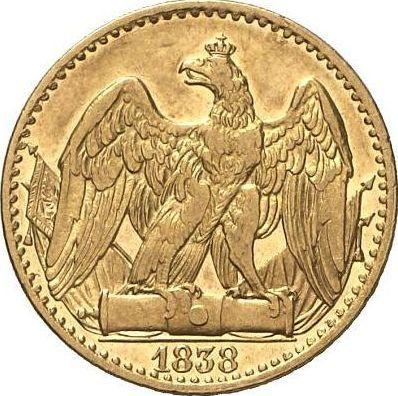 Rewers monety - 1/2 friedrich d'or 1838 A - cena złotej monety - Prusy, Fryderyk Wilhelm III
