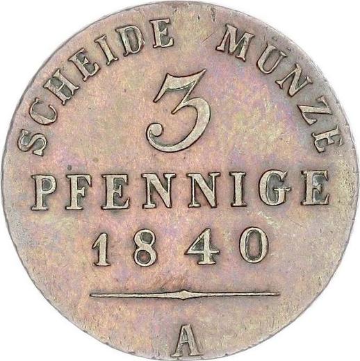 Реверс монеты - 3 пфеннига 1840 года A - цена  монеты - Саксен-Веймар-Эйзенах, Карл Фридрих