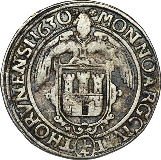 Реверс монеты - 1/4 талера 1630 года "Торунь" - цена серебряной монеты - Польша, Сигизмунд III Ваза