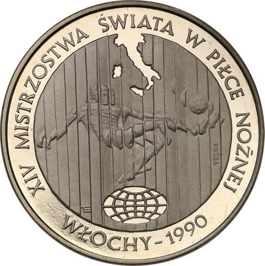 Reverso Pruebas 20000 eslotis 1989 MW ET "Copa Mundial de Fútbol de 1990" Futbolista Níquel - valor de la moneda  - Polonia, República Popular