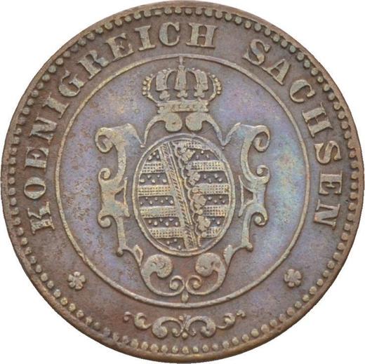 Аверс монеты - 1 пфенниг 1873 года B - цена  монеты - Саксония-Альбертина, Иоганн