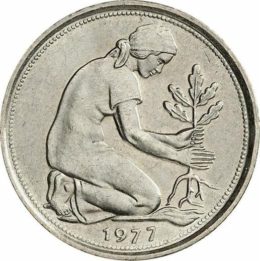 Реверс монеты - 50 пфеннигов 1977 года F - цена  монеты - Германия, ФРГ