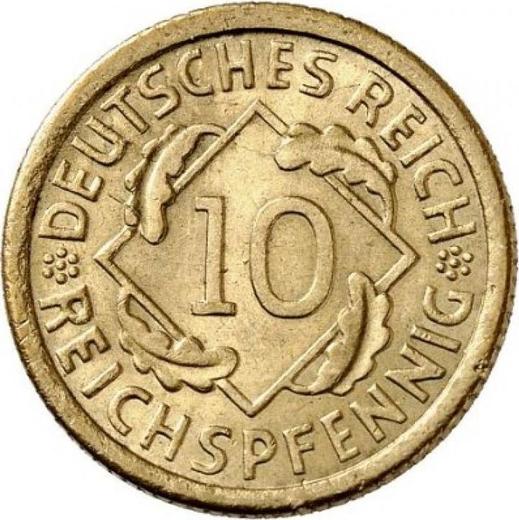 Anverso 10 Reichspfennigs 1929 G - valor de la moneda  - Alemania, República de Weimar