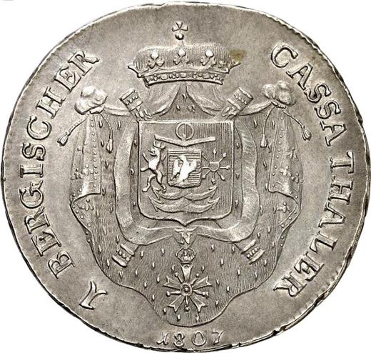 Rewers monety - Talar 1807 T.S. - cena srebrnej monety - Berg, Joachim Murat