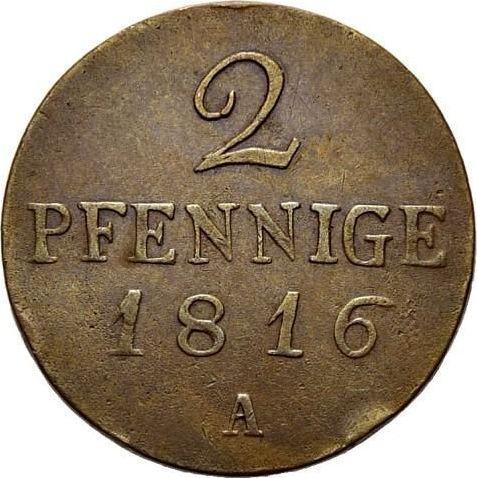 Rewers monety - 2 fenigi 1816 A - cena  monety - Prusy, Fryderyk Wilhelm III