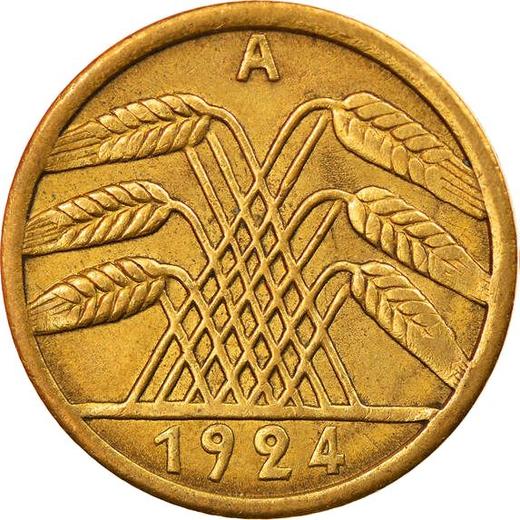 Rewers monety - 5 reichspfennig 1924 A - cena  monety - Niemcy, Republika Weimarska