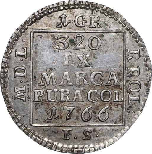 Реверс монеты - Сребреник (1 грош) 1766 года FS - цена серебряной монеты - Польша, Станислав II Август
