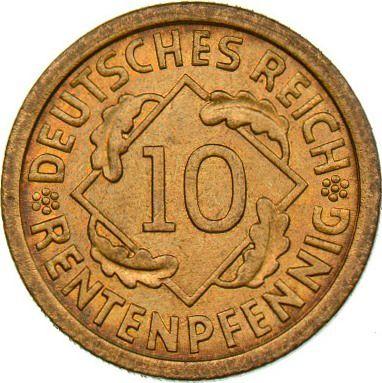Awers monety - 10 rentenpfennig 1923 A - cena  monety - Niemcy, Republika Weimarska