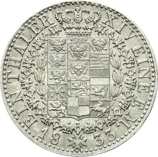 Reverso Tálero 1833 D - valor de la moneda de plata - Prusia, Federico Guillermo III