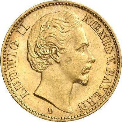 Аверс монеты - 20 марок 1876 года D "Бавария" - цена золотой монеты - Германия, Германская Империя