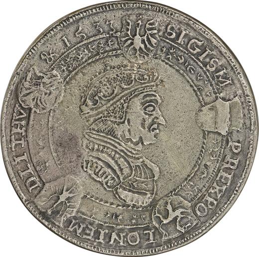 Аверс монеты - Талер 1533 (1540) года "Торунь" - цена серебряной монеты - Польша, Сигизмунд I Старый