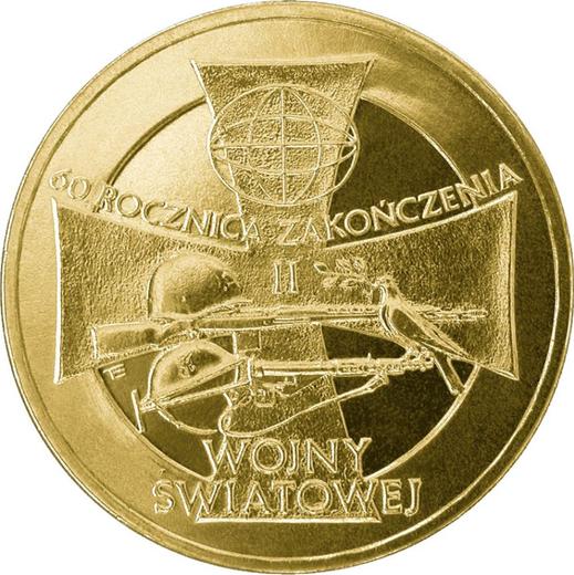 Реверс монеты - 2 злотых 2005 года MW ET "60 лет окончанию Второй мировой войны" - цена  монеты - Польша, III Республика после деноминации