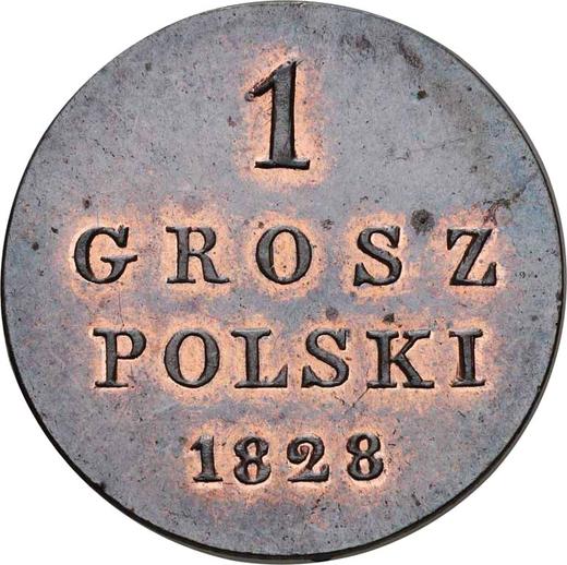 Реверс монеты - 1 грош 1828 года FH Новодел - цена  монеты - Польша, Царство Польское