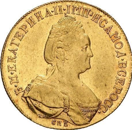 Аверс монеты - 10 рублей 1783 года СПБ - цена золотой монеты - Россия, Екатерина II
