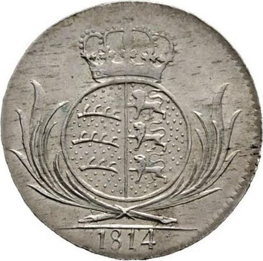 Реверс монеты - 6 крейцеров 1814 года - цена серебряной монеты - Вюртемберг, Фридрих I Вильгельм