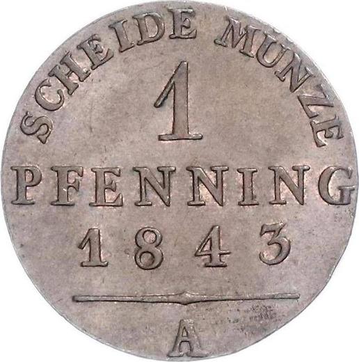 Reverso 1 Pfennig 1843 A - valor de la moneda  - Prusia, Federico Guillermo IV