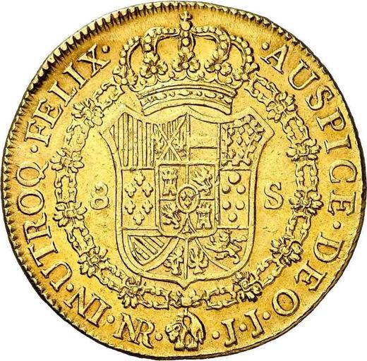 Реверс монеты - 8 эскудо 1805 года NR JJ - цена золотой монеты - Колумбия, Карл IV