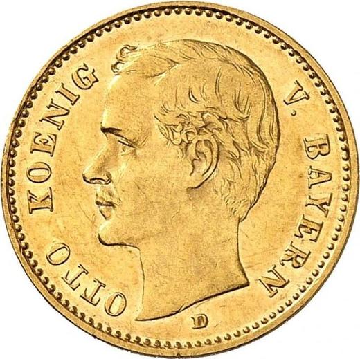 Аверс монеты - 10 марок 1910 года D "Бавария" - цена золотой монеты - Германия, Германская Империя