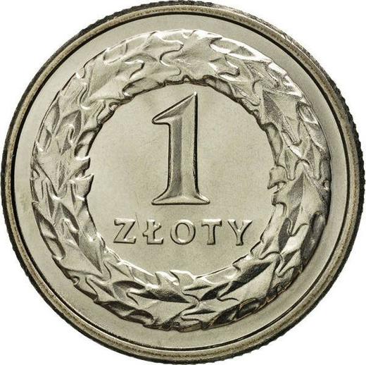 Rewers monety - 1 złoty 1992 MW - cena  monety - Polska, III RP po denominacji