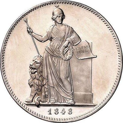 Reverso 2 táleros 1848 "Constitución Nueva" - valor de la moneda de plata - Baviera, Maximilian II